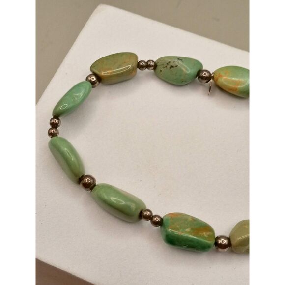 Vintage Natural Chalcedony Nugget Beads and .925 Silver Spacers and Tag Bracelet - Picture 9 of 9